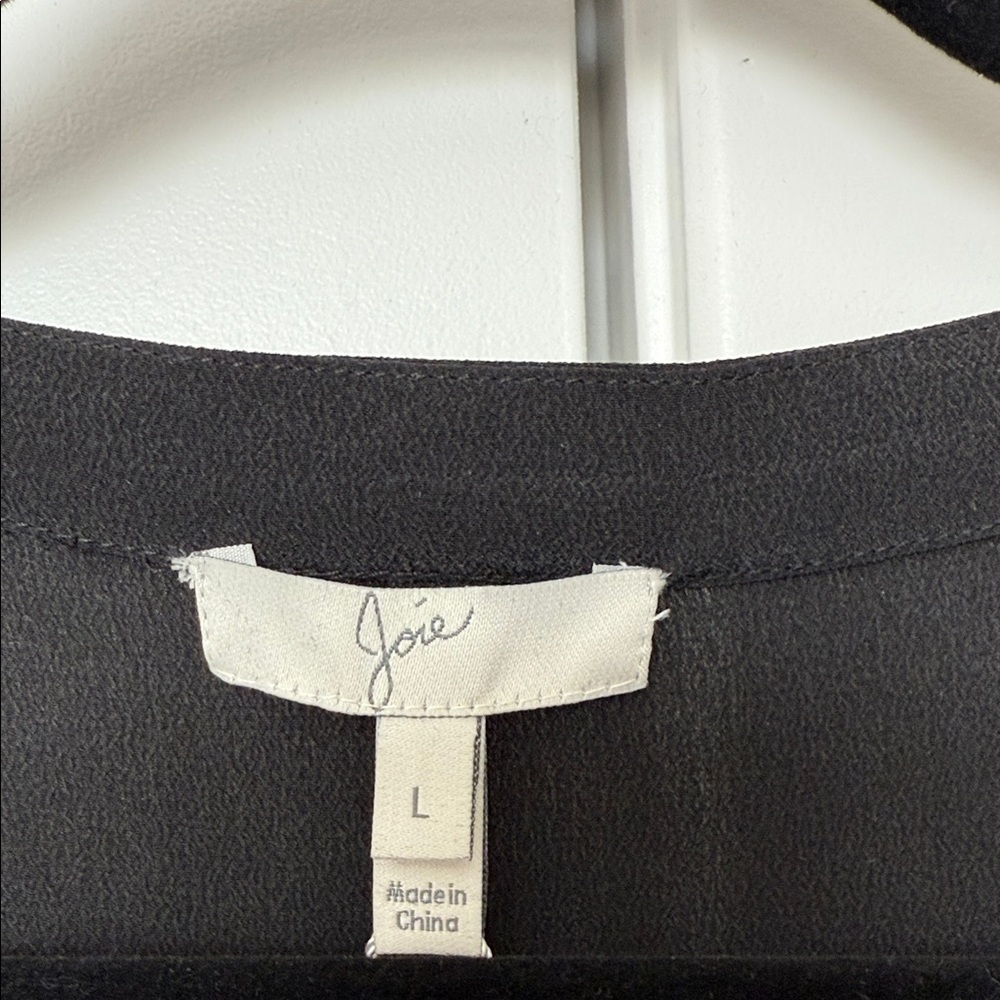 Joie Classic Black Silk Blouse - Large - Picture 3 of 4